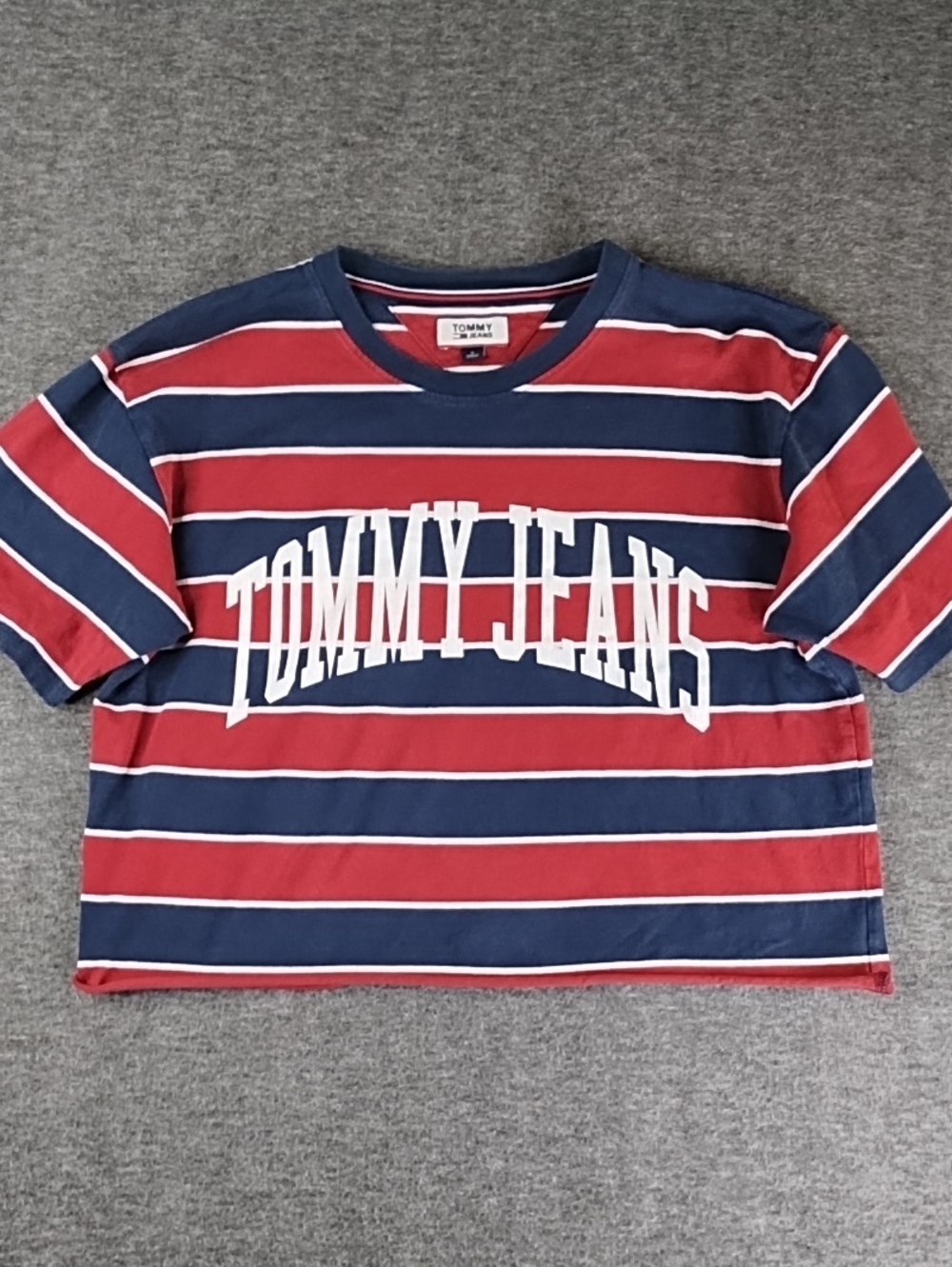 Tommy Hilfiger Red & Navy Striped Short Sleeve Tee